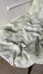 gala and front panel, fine chikankari with haath ki jaali