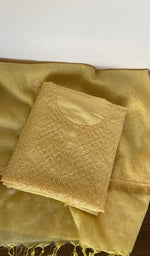 Gala and neckline of the yellow kurta