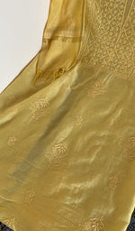 Close look at the fine chikankari on gala and boota with beads and sequins
