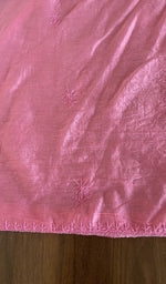 Hand embroidery on pink mul chanderi