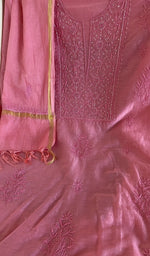 Chikankari worked by hand on mul chanderi