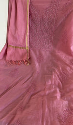 Pink mul chanderi laid flat on the table