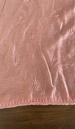 Hand embroidery on onion pink mul chanderi