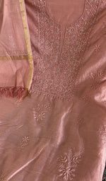 Chikankari worked by hand on mul chanderi