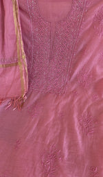 Chikankari worked by hand on mul chanderi