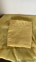 Arisha — Butter Yellow Pure Mul Chanderi Chikankari 3 Pc Unstitched Suit Set
