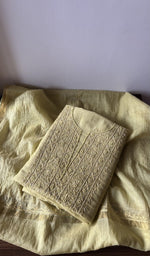Gala and neckline of the beige kurta