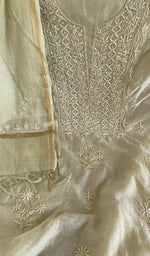 Chikankari worked by hand on mul chanderi