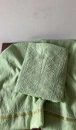 Gala and neckline of the green kurta