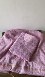 Gala and neckline of the lilac kurta