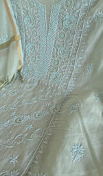 Stitch detail on the mint mul chanderi kurta