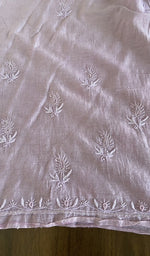 Hand embroidery on lilac mul chanderi