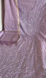 Chikankari worked by hand on mul chanderi