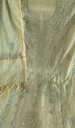 Chikankari worked by hand on mul chanderi