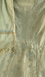 Stitch detail on the mint green mul chanderi kurta
