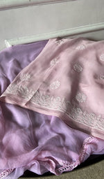border and hem of the pink kurta piece
