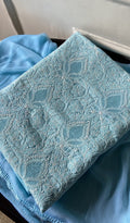 Reem — Deep Blue Cotton Chikankari 3 Pc Unstitched Suit Set