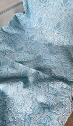 close view of the fine jaaldar chikankari with haath ki jaali