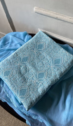 jaali and motif detail, deep blue cotton