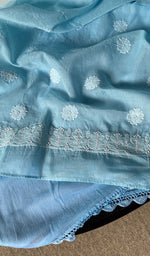 border and hem of the sky blue kurta piece