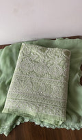 Reem — Sage Cotton Chikankari 3 Pc Unstitched Suit Set