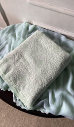 jaali and motif detail, mint cotton