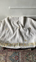 Load image into Gallery viewer, white pure mul chanderi, full piece laid out