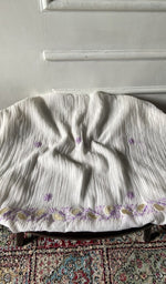 Load image into Gallery viewer, white pure mul chanderi, full piece laid out