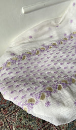 Load image into Gallery viewer, gala and front chikankari on white pure mul chanderi