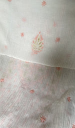 Load image into Gallery viewer, dupatta chikankari detail, white pure mul chanderi