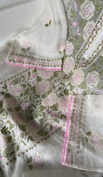 Gala of the white kurta piece, worked in fine chikankari