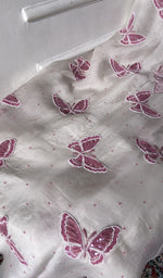 Load image into Gallery viewer, gala and front chikankari on white pure organza silk