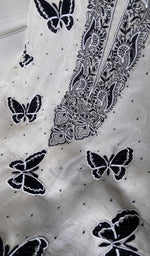 Load image into Gallery viewer, do taar and teen taar chikankari on white pure organza silk
