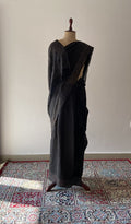 Black  Chanderi Chikankari Saree