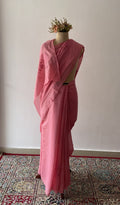 Rimsha — Pink Pure Mul Chanderi Chikankari Saree