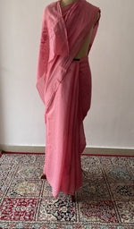 Border along the edge, fine chikankari on border pallu and allover