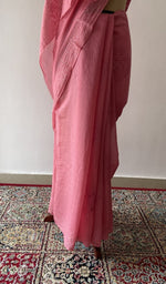 Fine chikankari on border pallu and allover across the pallu