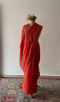 Rimsha — Red Pure Mul Chanderi Chikankari Saree