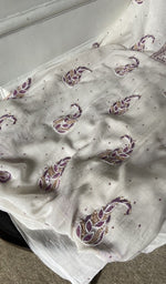 gala and front panel, fine coloured chikankari with unique motifs