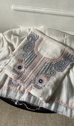 jaali and motif detail, off white pure mul chanderi