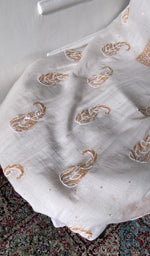 Load image into Gallery viewer, gala and front chikankari on white pure mul chanderi