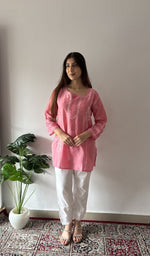 Fine chikankari across the yoke
