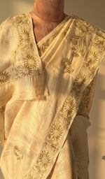Saree draped on the mannequin, side view