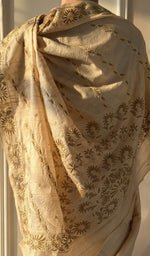 Golden beige mul chanderi saree, lower half