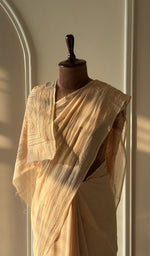 Saree draped on the mannequin, side view