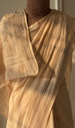 Golden beige mul chanderi saree, lower half
