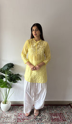 Fine chikankari across the yoke