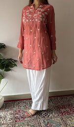 Chikankari stitches in close up