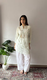 Fine chikankari across the yoke
