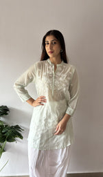 Chikankari stitches in close up